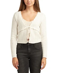Bcx Juniors Tie-Front Long-Sleeve Cardigan Sweater