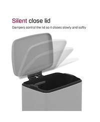 Mega Casa Gal./ Liter Rectangular Stainless-Steel-Made Matt Step-on Trash Can for kitchen