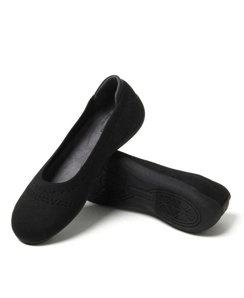 Dearfoams Women's Misty Ballet Flat Lightweight Slip Ons