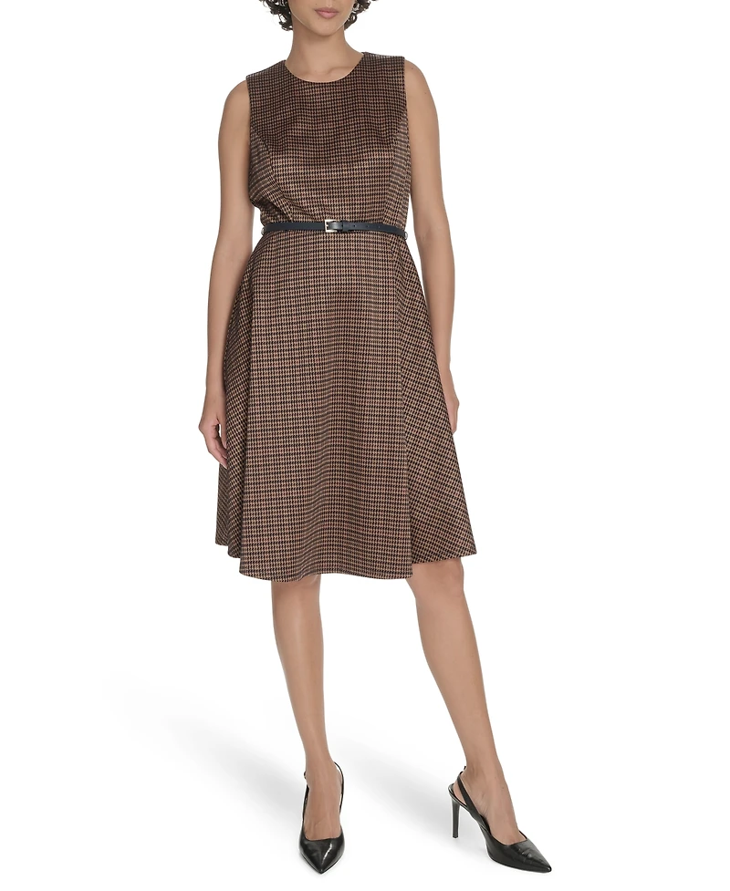 Tommy Hilfiger Women's Sleeveless Houndstooth Dress