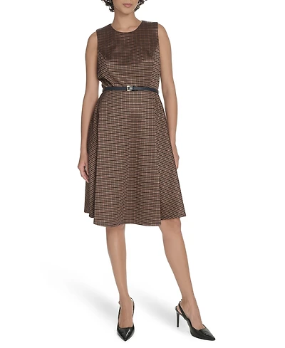 Tommy Hilfiger Women's Sleeveless Houndstooth Dress