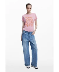 Desigual Women's Pink message T-shirt