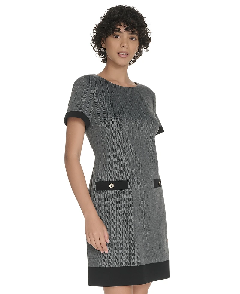 Tommy Hilfiger Women's Herringbone Crew Neck Dress