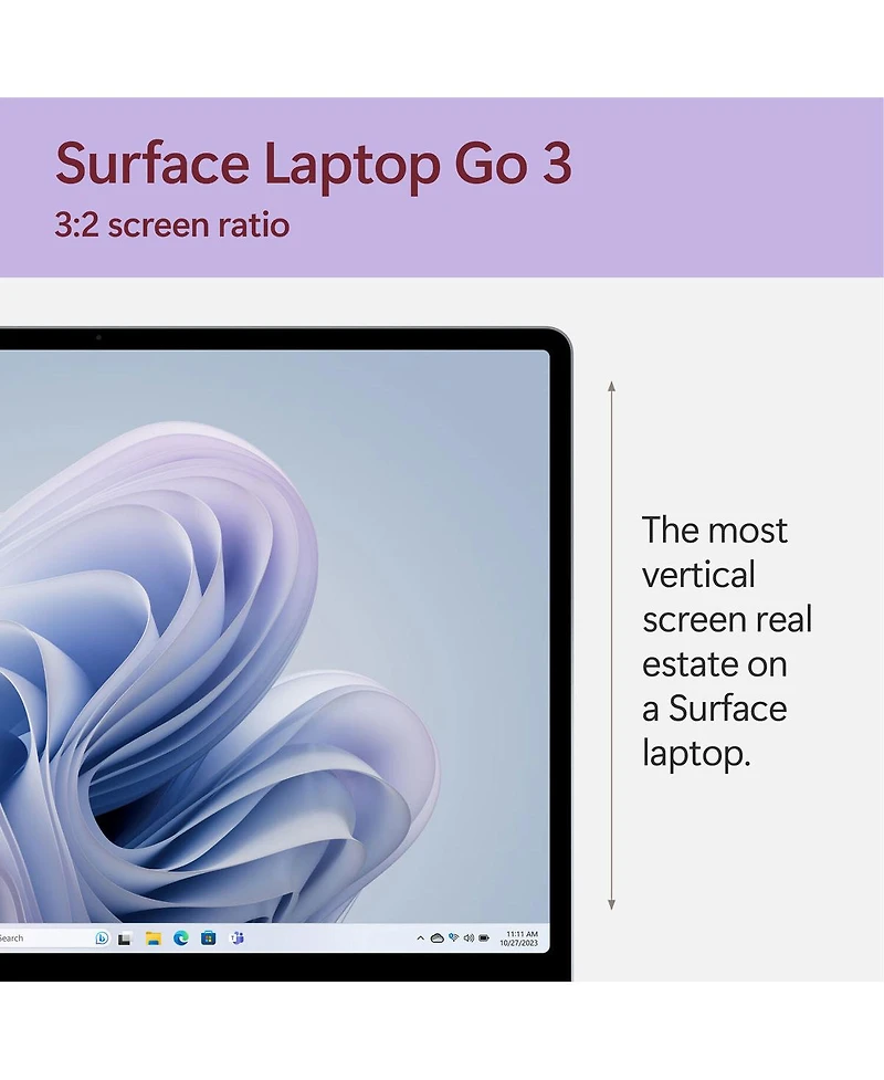 Microsoft Surface Laptop Go 3 12.4" Touchscreen, Intel Core i5-1235U 1.3GHz, 16GB Ram, 256GB Ssd, Windows 11 Pro, Platinum