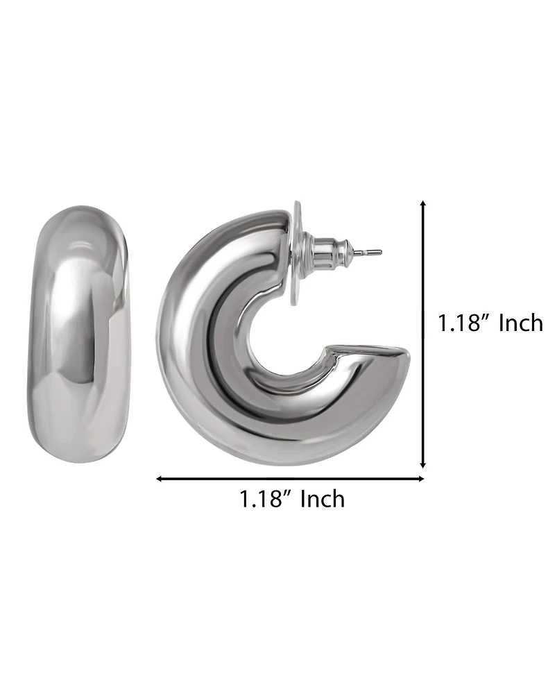 Jessica Simpson Silver Chunky Hoop Earrings