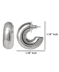 Jessica Simpson Silver Chunky Hoop Earrings