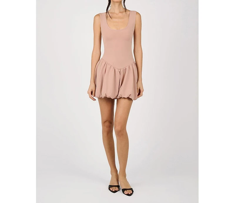 WeWoreWhat Women's Deep V Waist Bubble Dress