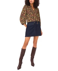 Vince Camuto Women's Floral Split-Neck 3/4-Sleeve Blouse