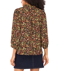 Vince Camuto Women's Floral Split-Neck 3/4-Sleeve Blouse