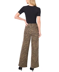 Vince Camuto Women's Wide Leg Printed Denim Pants