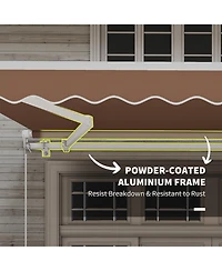 Outsunny 12' x 10'Outdoor Patio Manual Retractable Exterior Window Awning