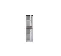 Baxton Studio Lauren Modern and Contemporary Two-tone White and Dark Brown Buffet and Hutch Kitchen Cabinet