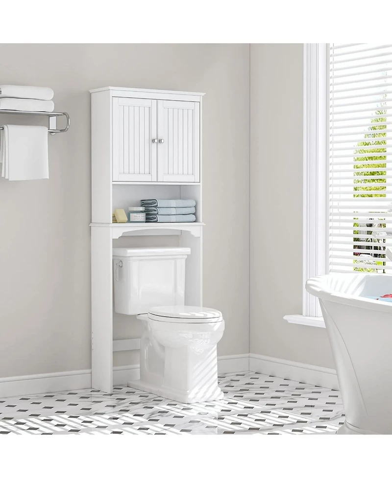 Vanirror Spirich Over-The-Bathroom Storage Cabinet Organizer for Bathroom, White