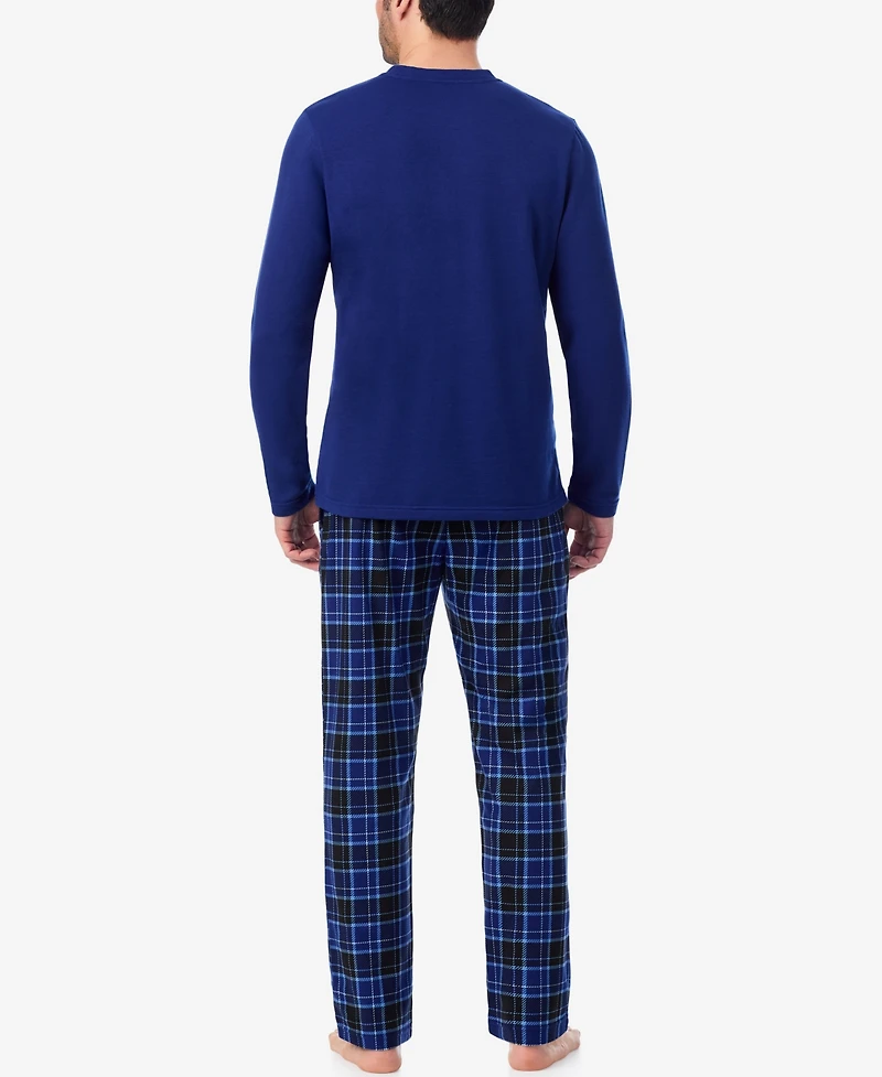 Cuddl Duds Men's Cozy Lodge Long Sleeve Pajama Set