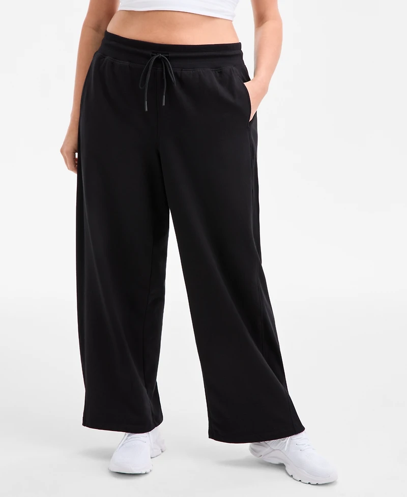 Id Ideology Plus Relaxed High-Rise Fleece Pants, Macy's Exclusive