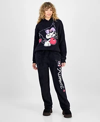 Love Tribe Juniors' Kuromi Plush Fleece Graphic Sweatpants