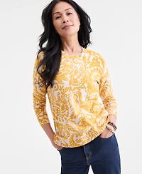 Style & Co Women's Printed Crewneck Sweater, Macy's Exclusive