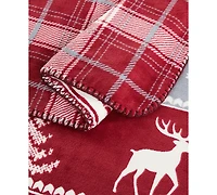 Weatherproof Reversible Plaid Throw, 50" x 70"