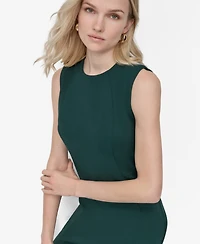 Dkny Women's Sleeveless Jewel Neck Scuba Crepe Dress