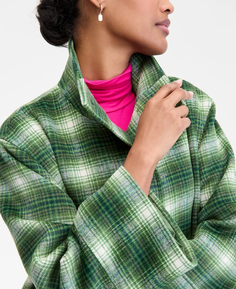 On 34th Women's Plaid Oversized Coat, Macy's Exclusive