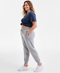 Id Ideology Plus Relaxed High-Rise Fleece Joggers, Macy's Exclusive