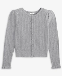 On 34th Women's Puff-Shoulder Pointelle-Knit Cardigan, Macy's Exclusive