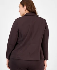 Kasper Plus Notched Collar One-Button Blazer