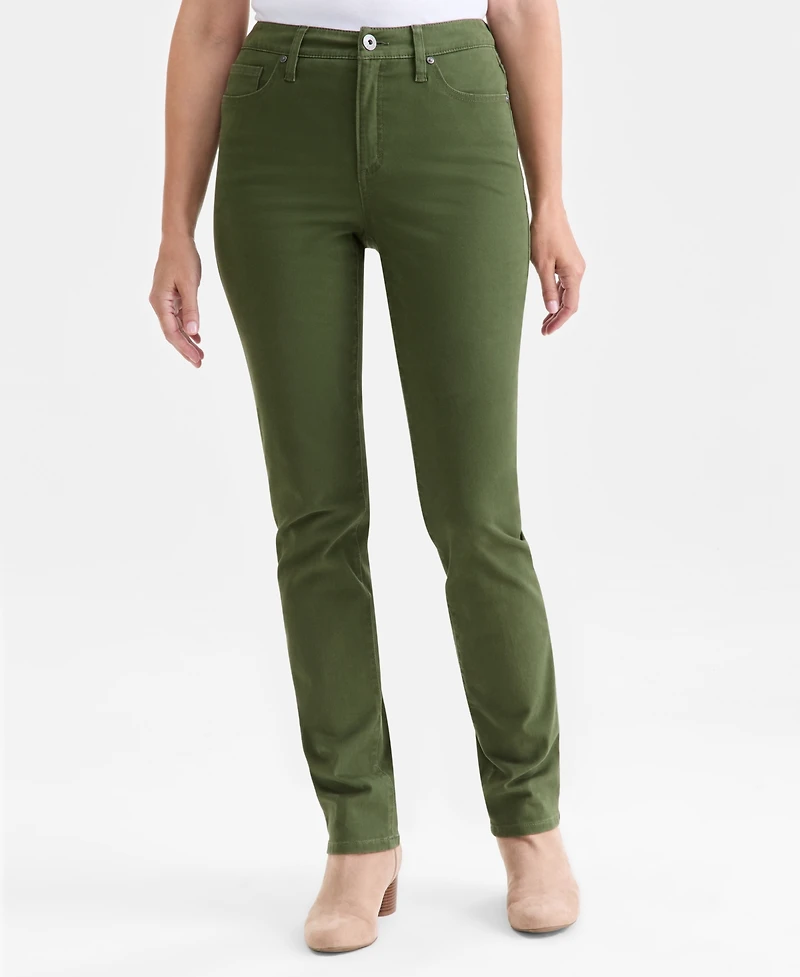 Style & Co Petite High Rise Natural Straight-Leg Jeans, Created for Macy's