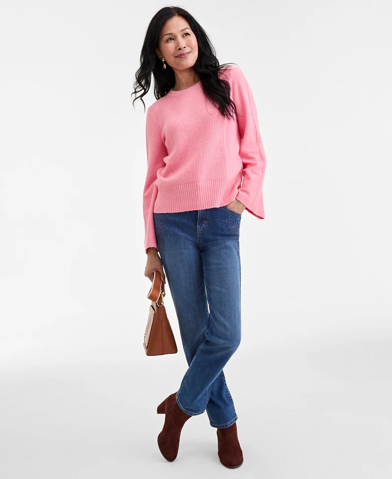 Style & Co Women's Bell-Sleeve Boucle Ribbed Sweater, Macy's Exclusive