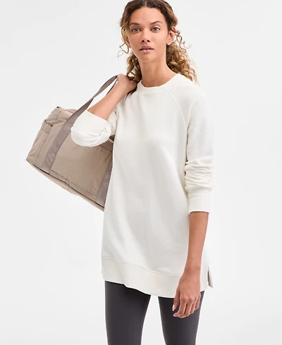 Id Ideology Women's Relaxed French Terry Crewneck Tunic, Macy's Exclusive
