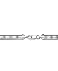 Men's Sterling Silver White Gold Plated Sleek Snake Chain Bracelet