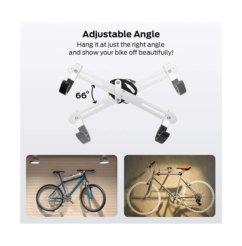 Bike Wall Mount, Adjustable Horizontal Indoor Storage Rack