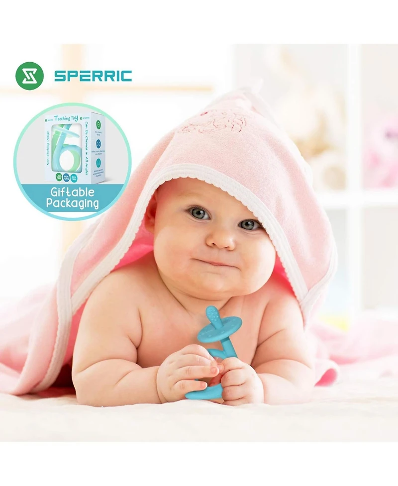 Sperric Baby Teething Toys, 100% Food-Grade Silicone Teethers for Babies 0-6 Months Infant