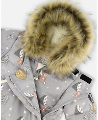 Deux par Baby Boy One-Piece Snug Snowsuit Designed for Car Seat Gray Bear Print - Baby|Toddler