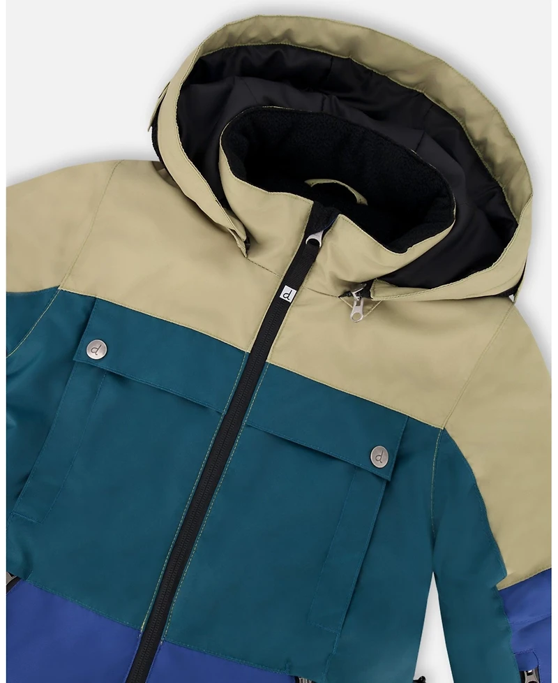 Deux par Boy One-Piece Teknik Snowsuit Colorblocked Navy Blue - Child