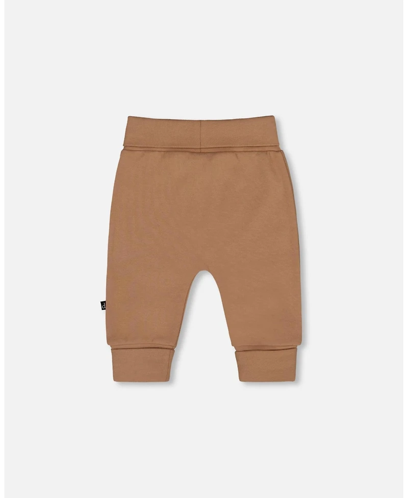 Deux par Baby Boy Cotton Evolutive Pants Brown with Bears