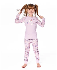 Deux par Toddler Girls Cotton Two-Piece Pajamas Lilac Cat Print - Toddler|Child