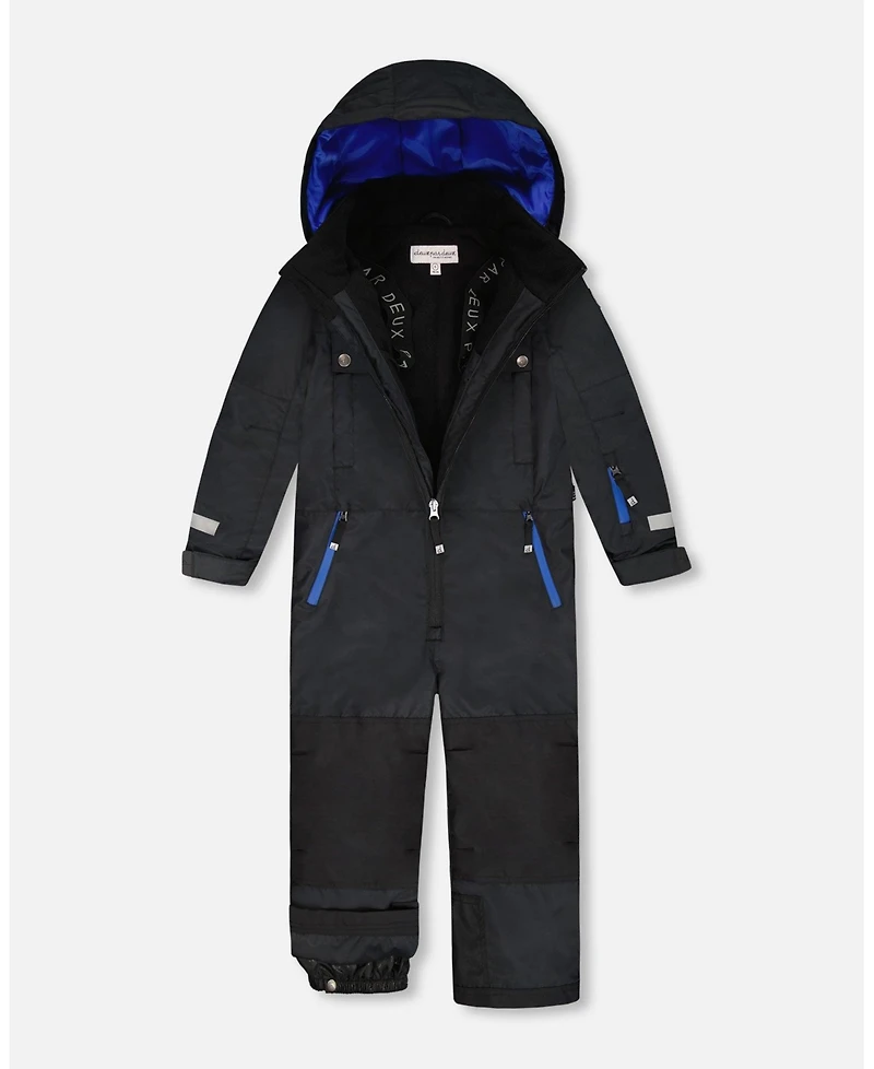 Deux par Boy Solid One-Piece Teknik Snowsuit Black - Child