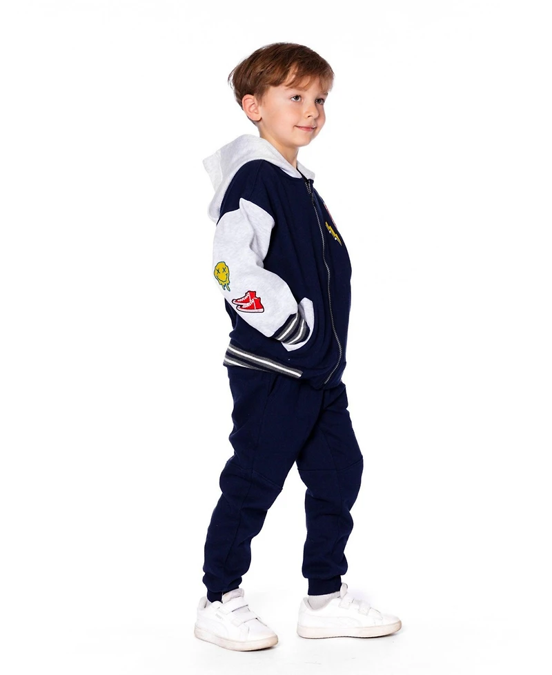 Deux par Boy Fleece Sweatpants with Pockets Navy Blue - Child