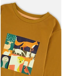 Deux par Boy Long Sleeve Cotton Jersey Tee Shirt