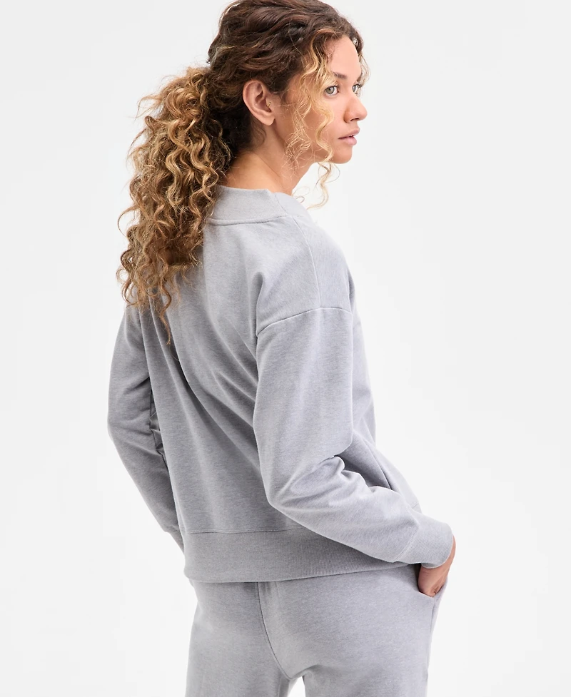 Id Ideology Women's Fleece V-Neck Sweatshirt, Created for Macy's