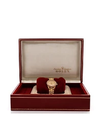 Pre-Owned Rolex Oyster Perpetual President Datejust Automatic Watch in Gold with Diamond Bezel and Markers 26mm