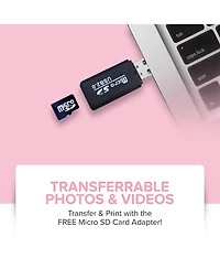 myFirst Insta 2 () Kids Instant Print Camera, 12MP Photos, 1080P Video, Front & Selfie Lens, microSD Card & Neck Lanyard, Travel Camera
