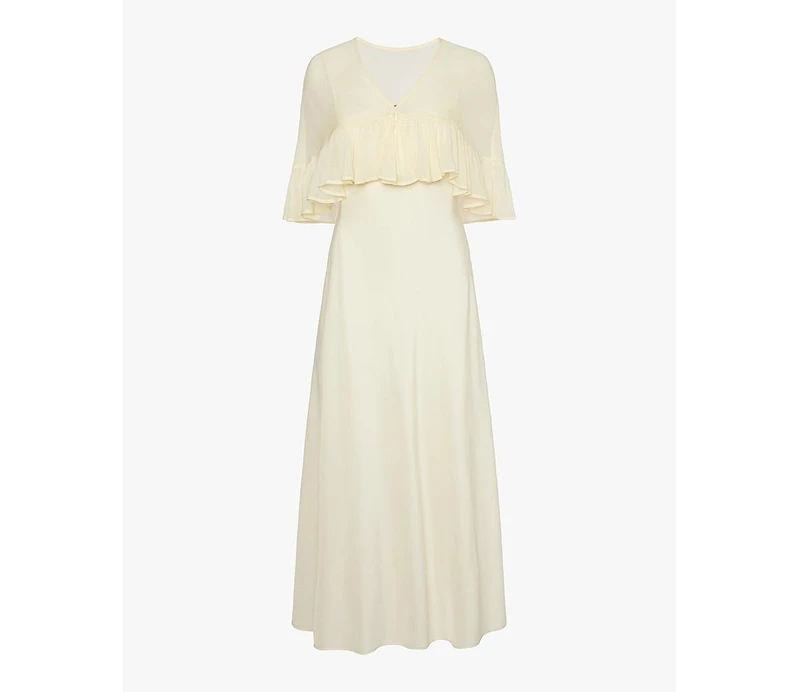 WeWoreWhat Ruffle Shawl Collar Maxi Dress