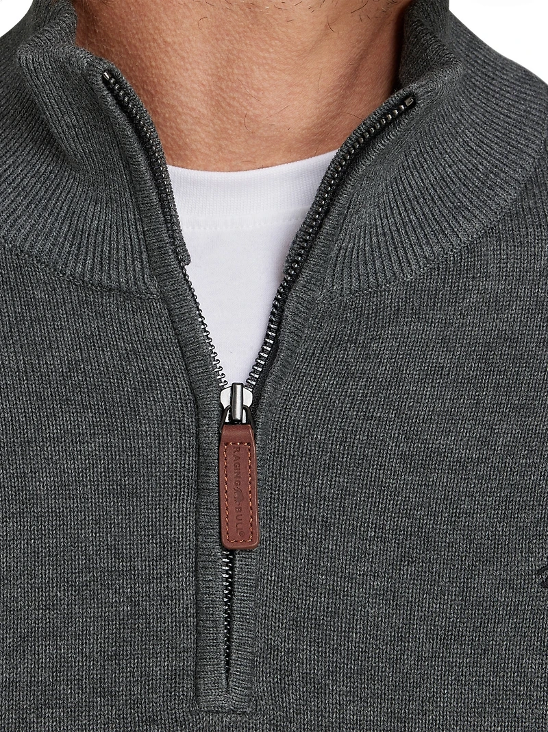 Raging Bull Men's Quarter Zip Cotton/Cashmere Knit