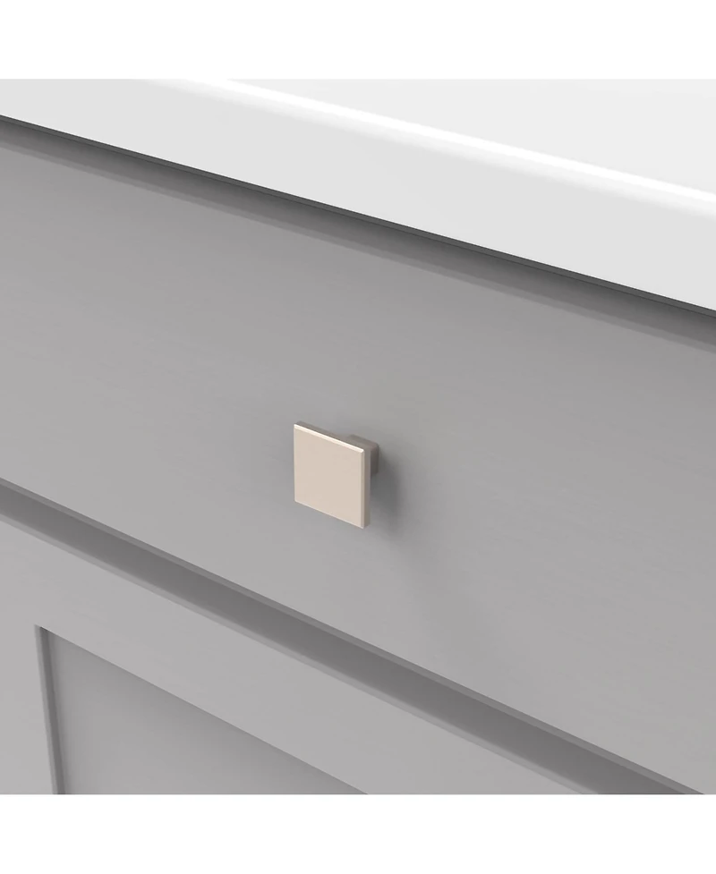 Heritage Designs Tempo: Square Knob 10pk - Satin Nickel