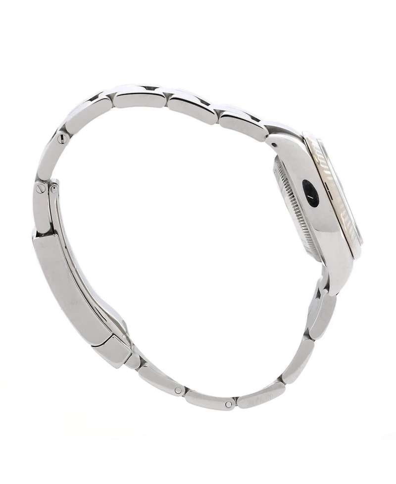 Pre-Owned Rolex Oyster Perpetual Datejust Dark Grey Automatic Watch in Stainless Steel and White Gold 28mm