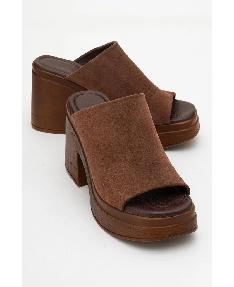 Forever & Always Shoes Nola Leather Platform Mules (Women)