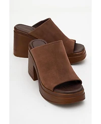 Forever & Always Shoes Nola Leather Platform Mules (Women)