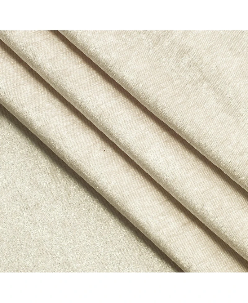 Kate Aurora 2 Piece Heavy Weight Light Filtering Rod Pocket Luxurious Royal Chenille Curtain Panels - Beige